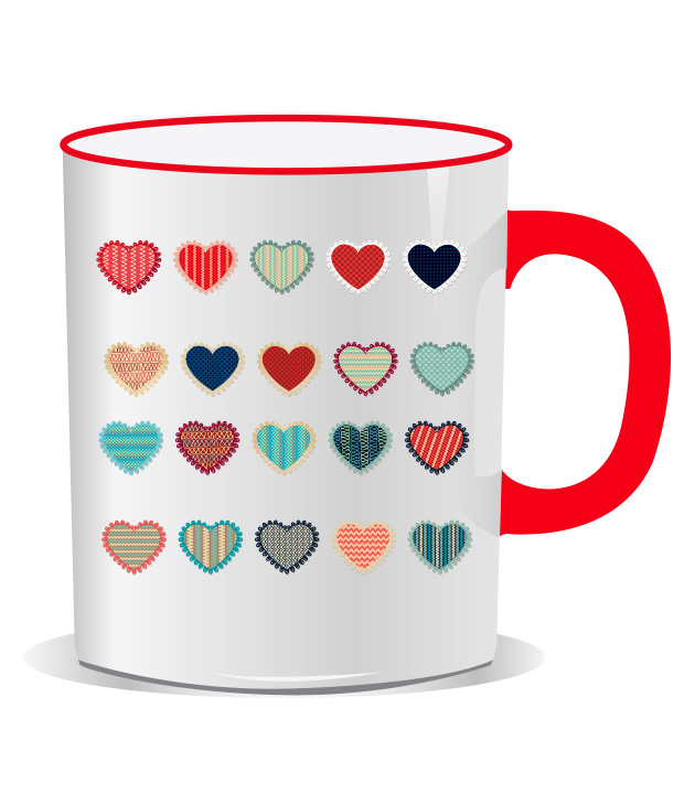 แก้วเซรามิค colorful heart mug